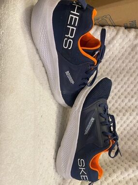 Skechers Navy & Orange Men's Athletic Running Shoes